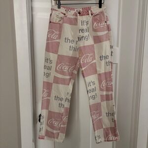 Rolla's Original Straight High Rise x Coca Cola Print Jeans Womens Size 29 Retro